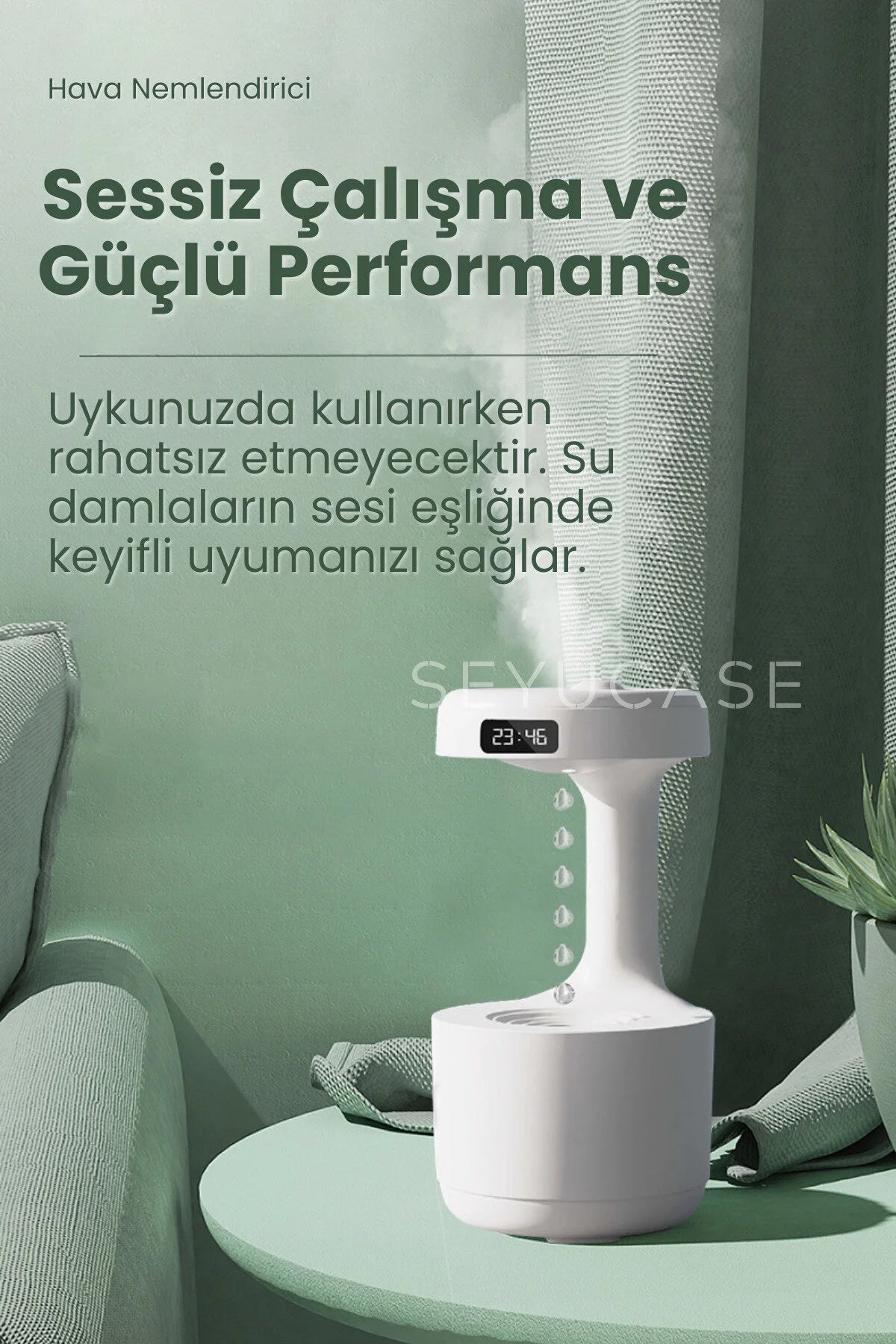 Damlacıklı Musluk Hava Nemlendirici Aroma Difüzörü Aromaterapi Buhar Makinesi