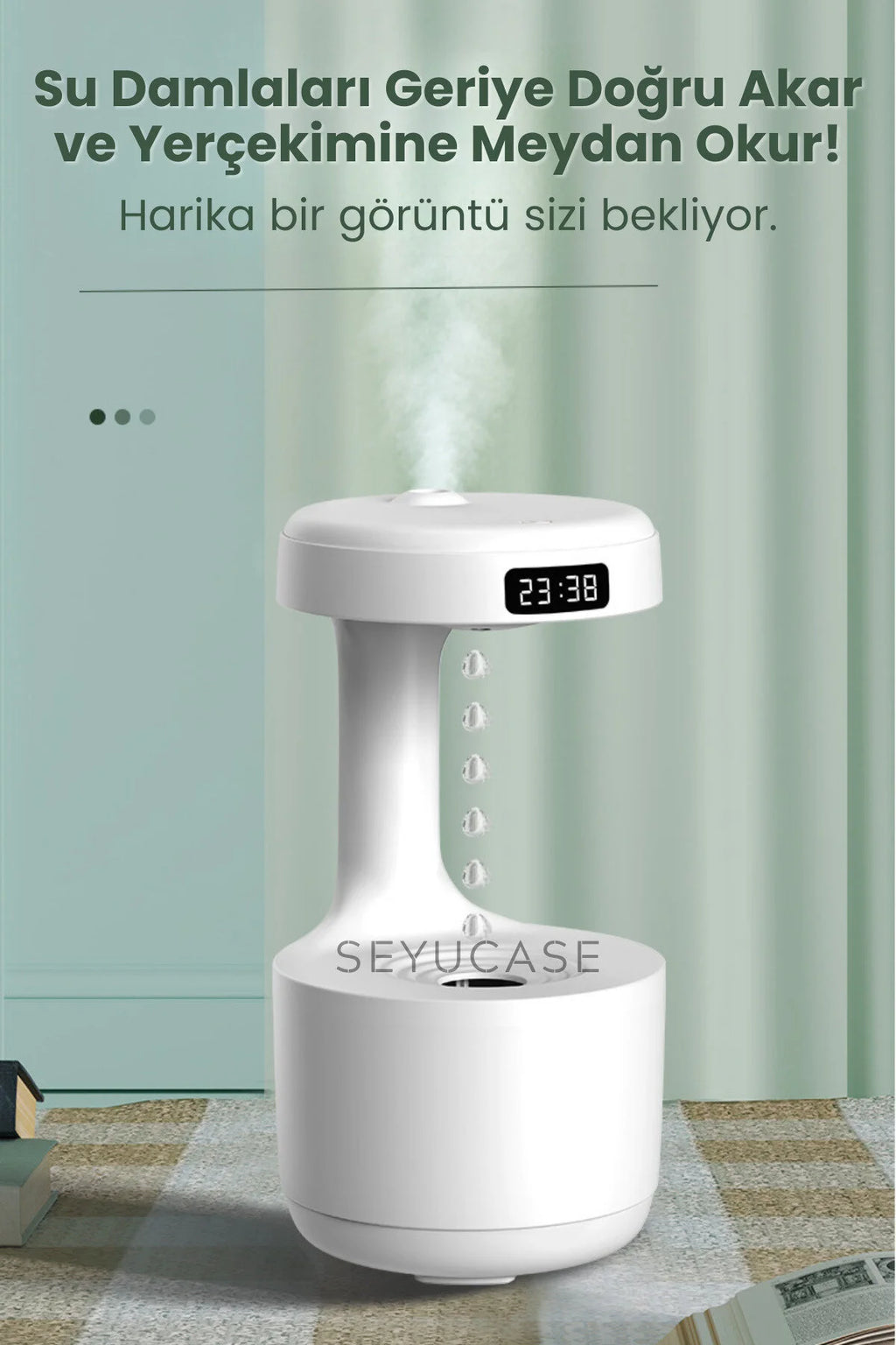 Damlacıklı Musluk Hava Nemlendirici Aroma Difüzörü Aromaterapi Buhar Makinesi