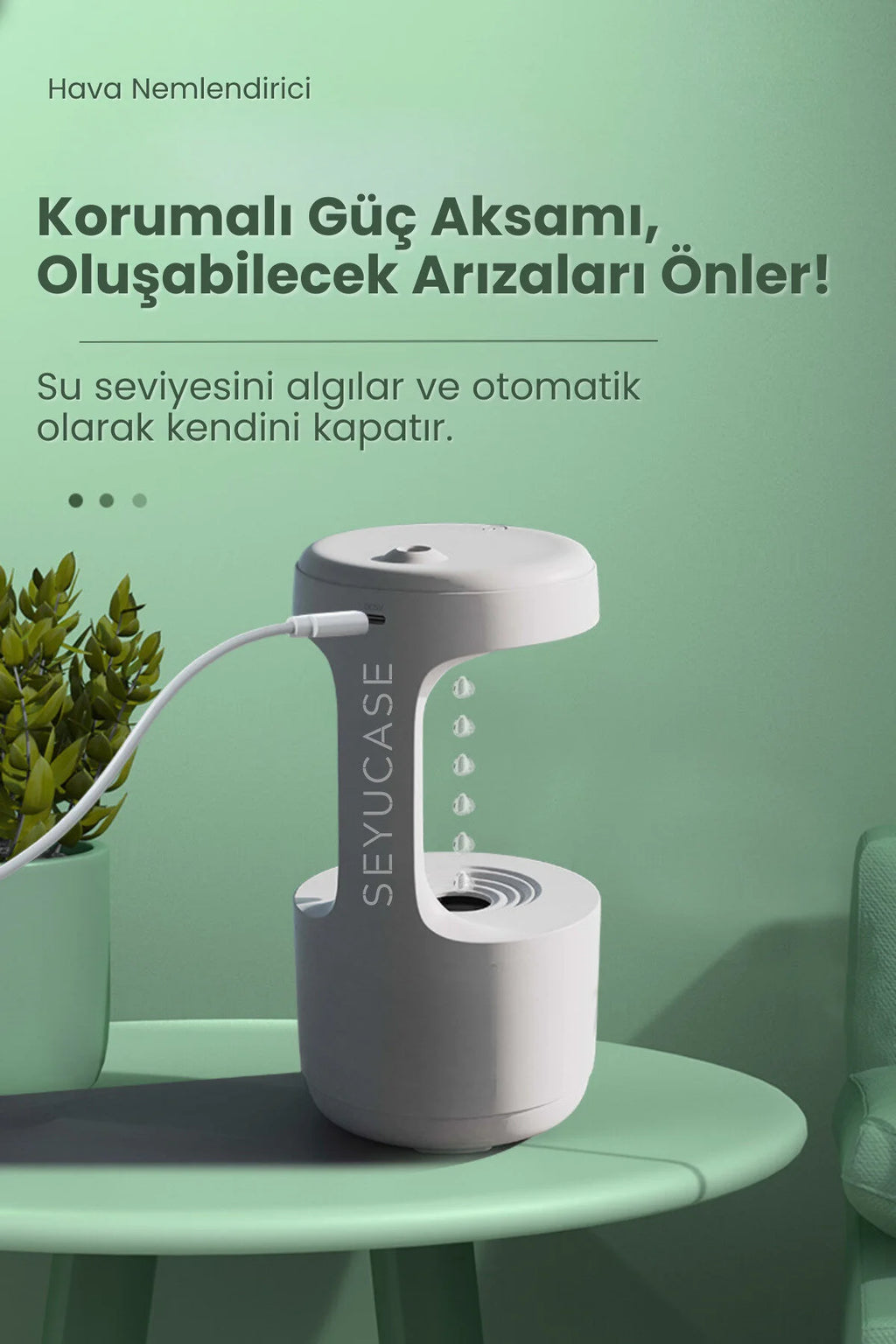 Damlacıklı Musluk Hava Nemlendirici Aroma Difüzörü Aromaterapi Buhar Makinesi