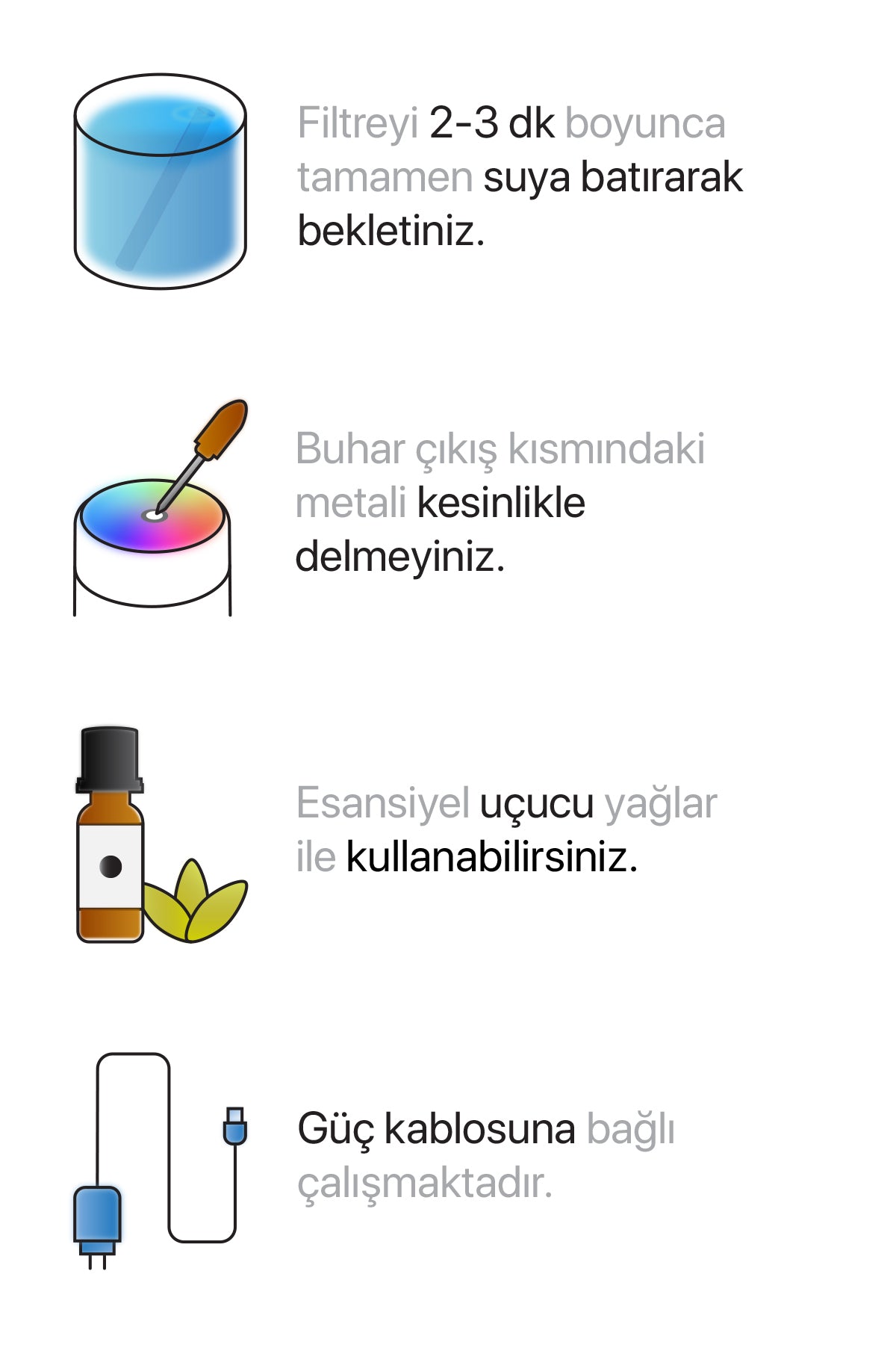 Hava Nemlendirici Buhar Makinesi Ve Aroma Difüzörü