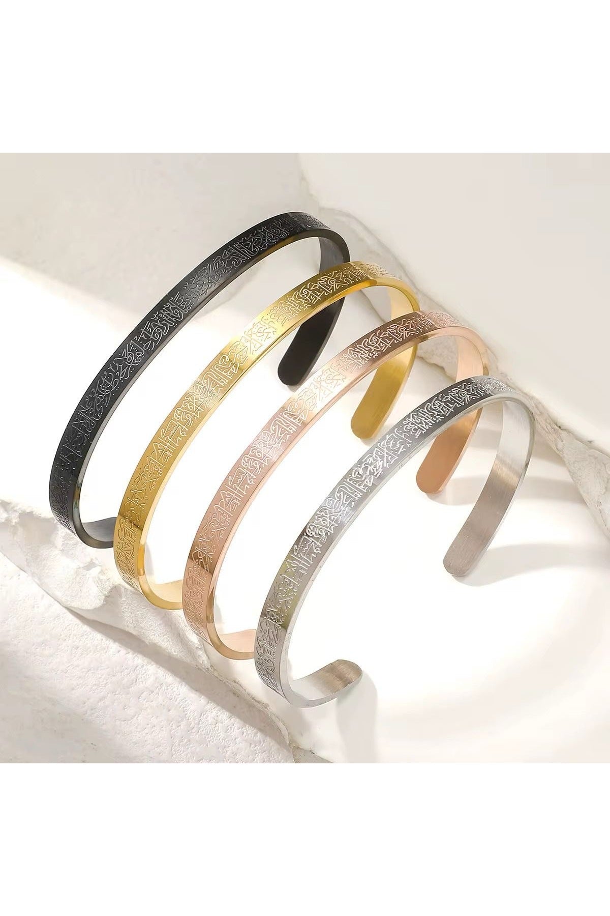 Ayetel Kürsi Bileklik Paslanmaz Çelik Ayarlanabilir Erkek/Kadın Bileklik