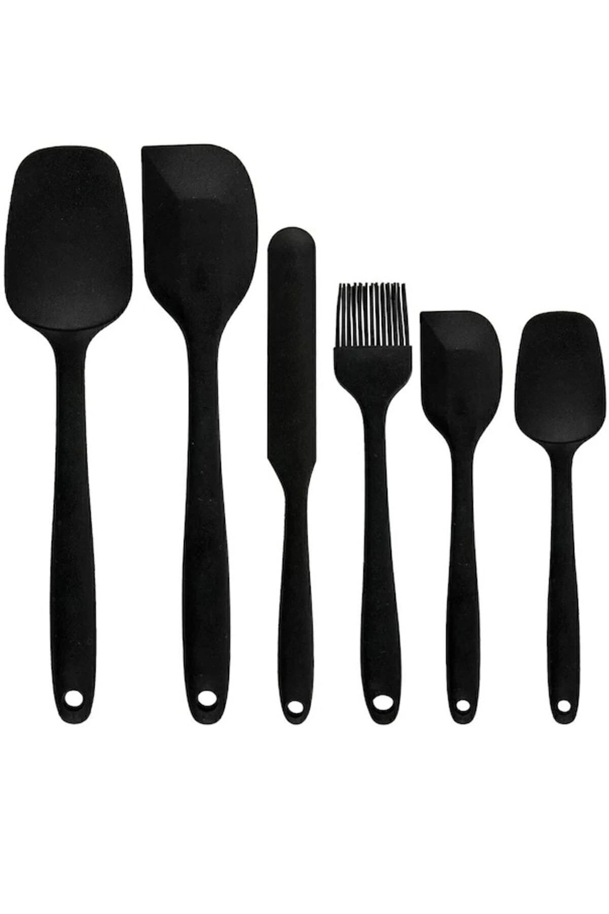 6lı Takım Yanmaz Yapışmaz Mutfak Pasta Slikon Yumurta Fırçası Kaşık Bıçak Spatula Seti